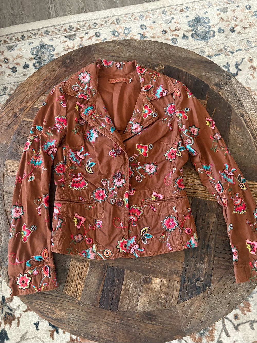 Vintage Johnny Was y2k Floral Embroidered Cotton Blazer Jacket Small